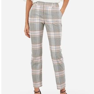 Express Plaid Mid Rise Columnist Ankle Pant